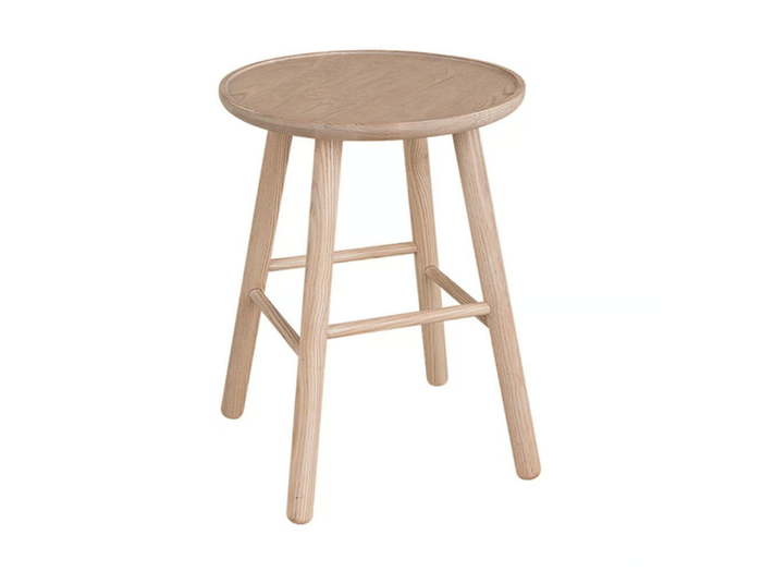 ZIGZAG 660BL - Ash stool with footrest _ Hans K